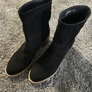 LOFT Black suede Ankle Booties